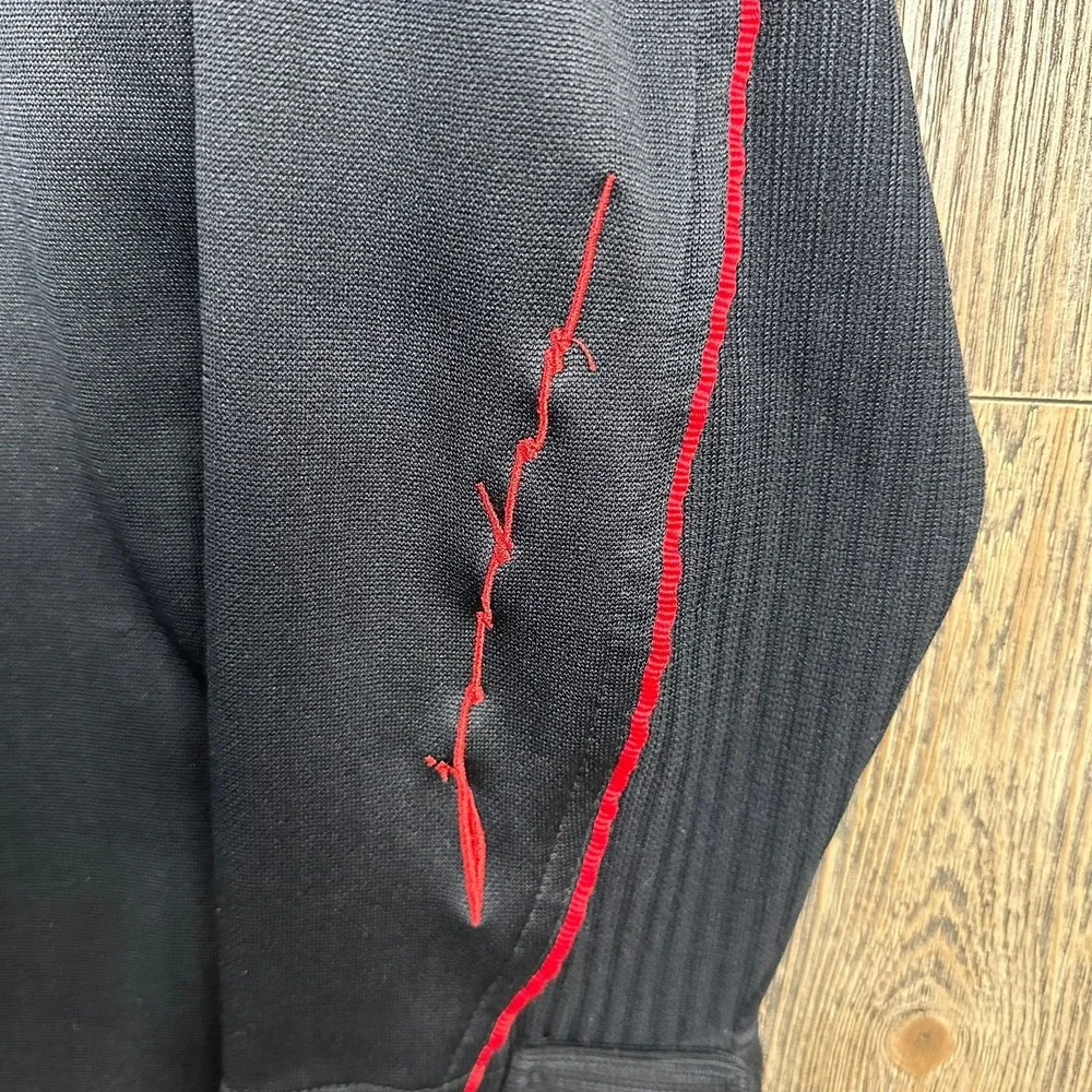 Jordan Vintage 00s Full Zip Hoodie Jacket Athletic Training Black Red Accents